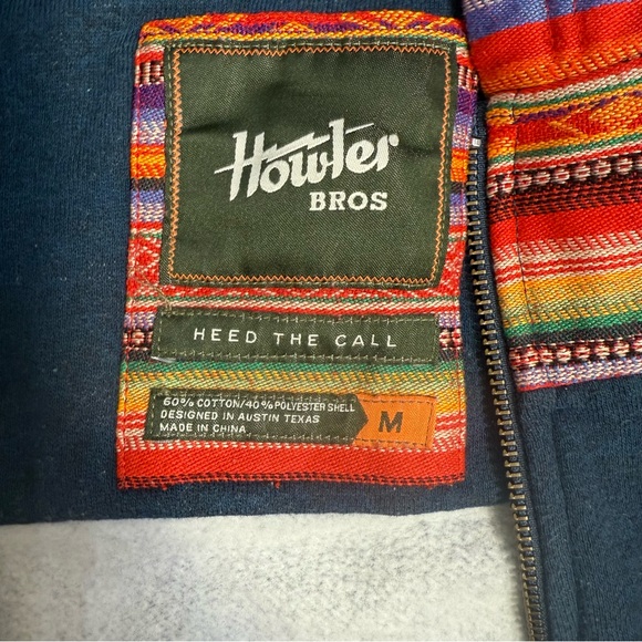 Howler Bros Kids Serape‎ Stripe Zip Hoodie Navy Youth Size M - Picture 3 of 10